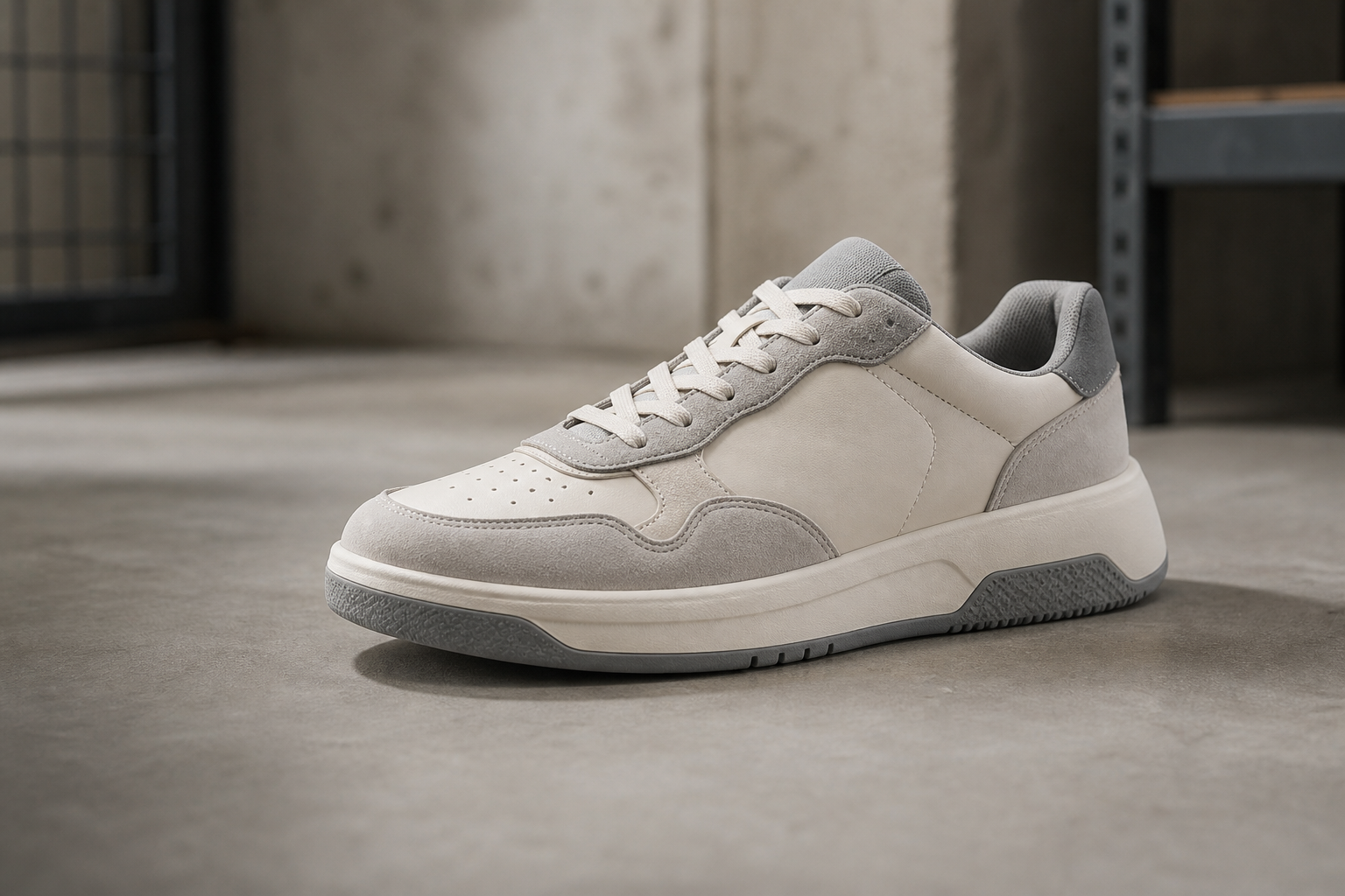 Generic unbranded shoe in a warehouse studio